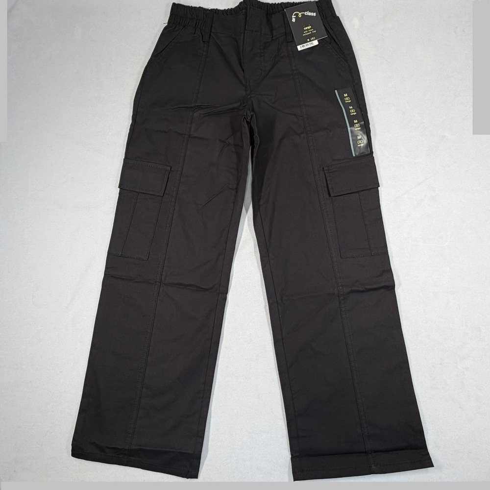 Art Class Girls Cargo Pants Black Mid Rise Relaxed Leg Size M 8 New‎